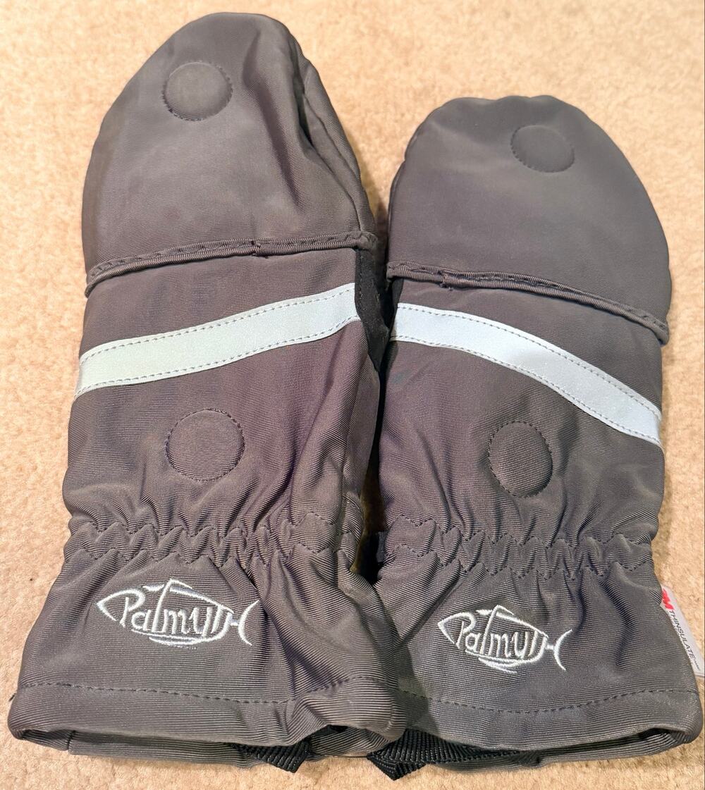 Palmyth 3M Thinsulate Convertible Ice Fishing Mittens Gloves Gray Size Large